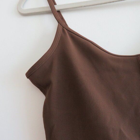 LULULEMON Ribbed Contoured Unitard 6" in Java Neutral Athleisure - Size US 6 - Picture 7 of 16